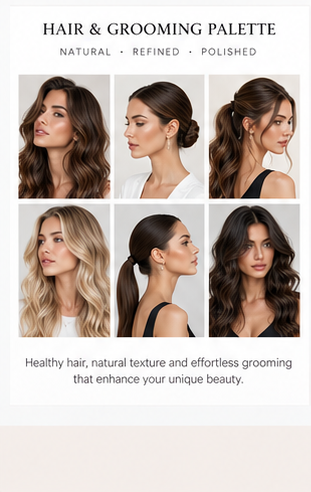 Female hair beauty and grooming example